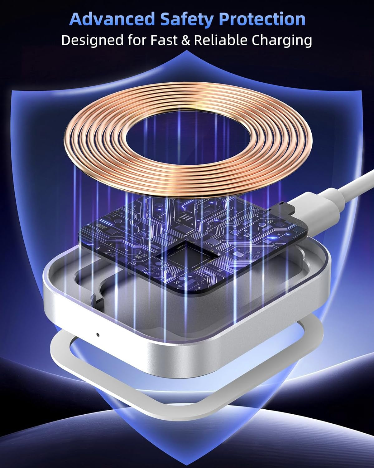 For Airpod Charger, Designed Wireless Charger for Airpods 4(Anc)/3Rd/2Nd Gen, for New Airpod Pro 3 (2025)/ 2Nd Gen, Wireless Earbuds, Slim & Compact for Travel Home Office, (Silver+White)