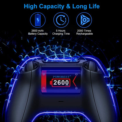 3X 2600Mah Controller Rechargeable Battery Pack for Xbox One/Xbox Series X|S,Controller with LCD Digital Display Charger for Xbox Series X/S/,Xbox One/One S Controller,Core Controller Battery