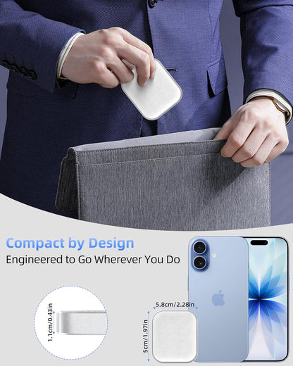 For Airpod Charger, Designed Wireless Charger for Airpods 4(Anc)/3Rd/2Nd Gen, for New Airpod Pro 3 (2025)/ 2Nd Gen, Wireless Earbuds, Slim & Compact for Travel Home Office, (Silver+White)