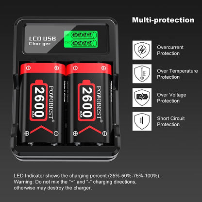 3X 2600Mah Controller Rechargeable Battery Pack for Xbox One/Xbox Series X|S,Controller with LCD Digital Display Charger for Xbox Series X/S/,Xbox One/One S Controller,Core Controller Battery